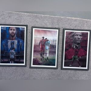 Messi/Ronaldo 3 pack wall decor 12x19” each